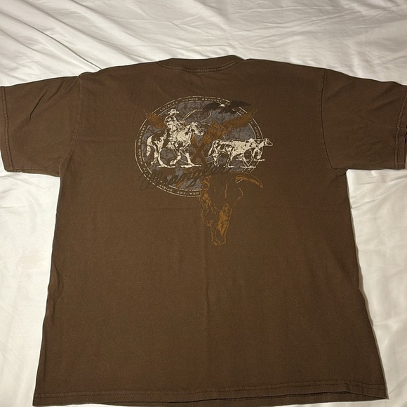 Wrangler Brown Graphic T-Shirt size L - Picture 6 of 9